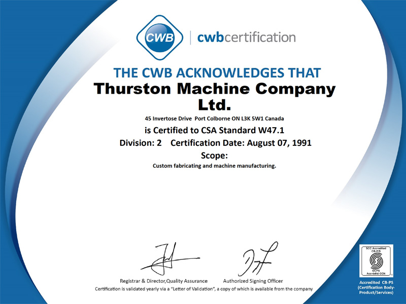 CSA W47.1 Certification